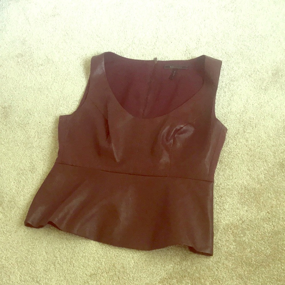 Leather sleeveless top